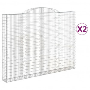 Cestos gabião arqueados 2pcs 300x30x220/240cm ferro galvanizado H