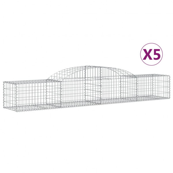 Cestos gabião arqueados 5 pcs 300x50x40/60 cm ferro galvanizado M 2