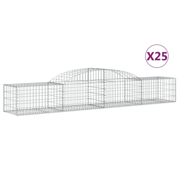 Cestos gabião arqueados 25pcs 300x50x40/60 cm ferro galvanizado M 2