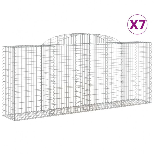 Cestos gabião arqueados 7pcs 300x50x120/140cm ferro galvanizado M 2