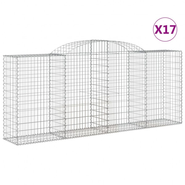 Cestos gabião arqueados 17pcs 300x50x120/140 ferro galvanizado M 2