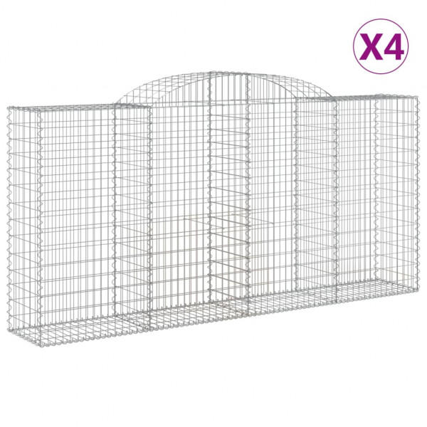 Cestos gabião arqueados 4pcs 300x50x140/160cm ferro galvanizado M 2