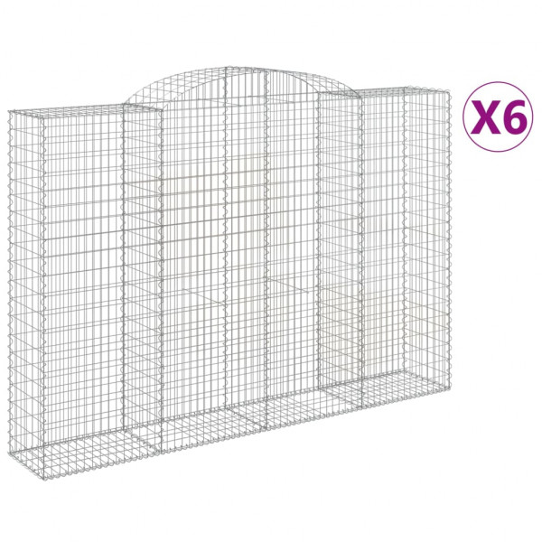 Cestos gabião arqueados 6pcs 300x50x200/220cm ferro galvanizado M 2