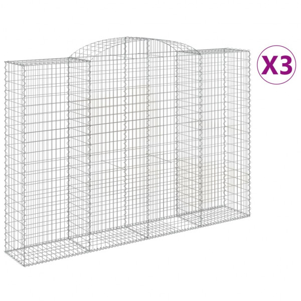 Cestos gabião arqueados 3pcs 300x50x200/220cm ferro galvanizado M 2