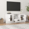 Mueble de TV madera contrachapada blanco brillo 100x35.5x45 cm 3