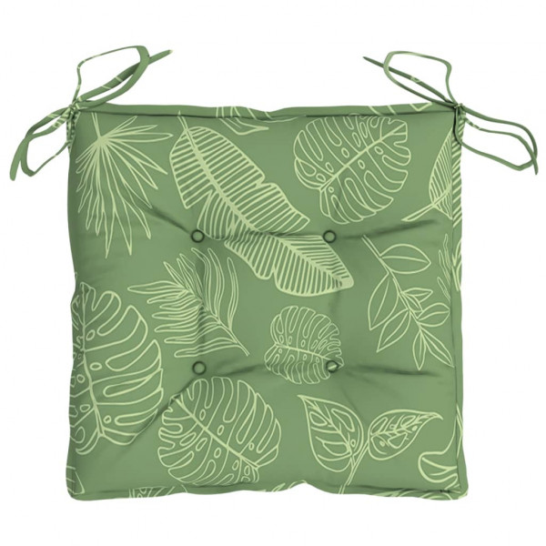 Cojines para silla 2 uds tela estampado de hojas 40x40x7 cm M 4