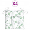 Cojines para silla 4 uds tela estampado de hojas 40x40x7 cm 2