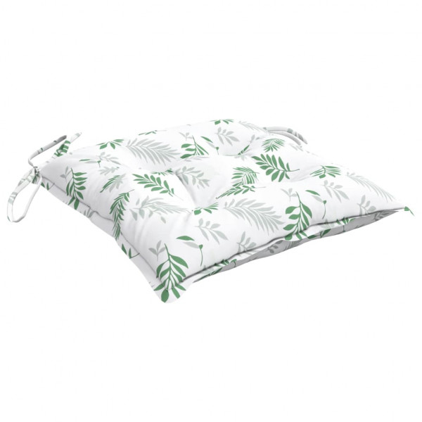 Cojines para silla 4 uds tela estampado de hojas 40x40x7 cm M 5