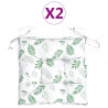 Cojines para silla 2 uds tela estampado de hojas 40x40x7 cm 2