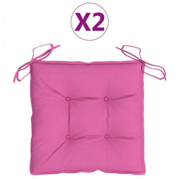 Almofadões para cadeira 2 pcs 40x40x7 cm tecido rosa M 2