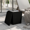 Mesa de jardín con tapa extraíble polipropileno negro 3