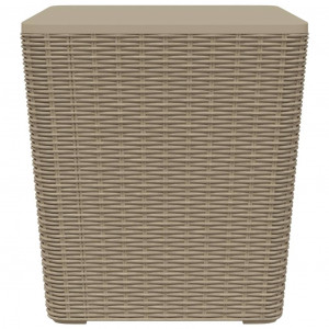 Mesa de jardín con tapa extraíble polipropileno marrón claro H