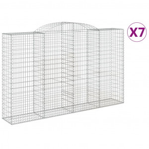 Cestos gabião arqueados 7pcs 300x50x180/200cm ferro galvanizado H
