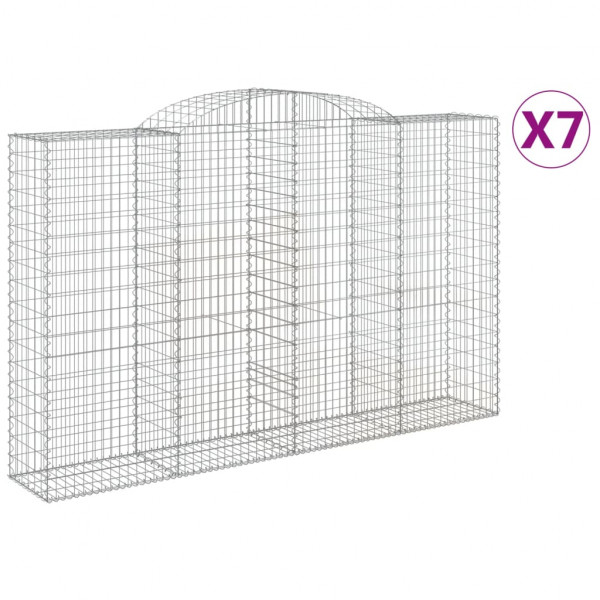 Cestos gabião arqueados 7pcs 300x50x180/200cm ferro galvanizado M 2