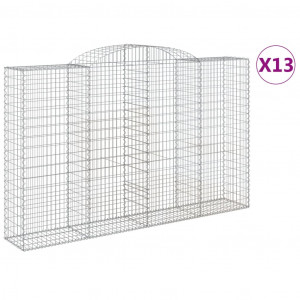 Cestos gabião arqueados 13 pcs 300x50x180/200 ferro galvanizado H