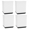 Vasos/floreiras 4 pcs 30x30x37 cm polipropileno branco 2