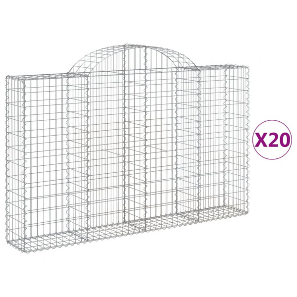 Cestos gabião arqueados 20 pcs 200x30x120/140 ferro galvanizado M 2