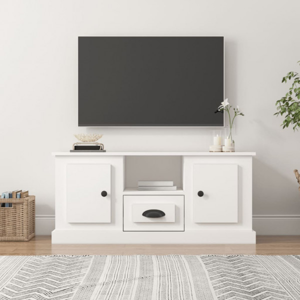 Mueble para TV madera contrachapada blanco 100x35.5x45 cm D