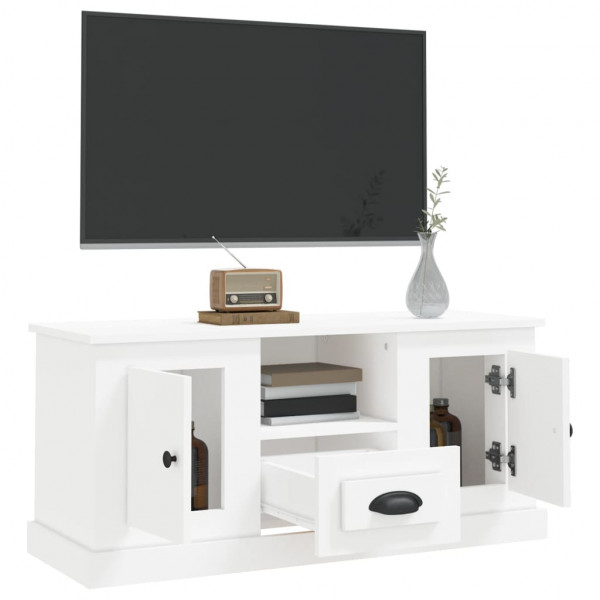 Mueble para TV madera contrachapada blanco 100x35.5x45 cm M 5