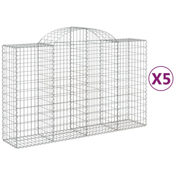 Cestos gabião arqueados 5pcs 200x50x120/140cm ferro galvanizado M 2