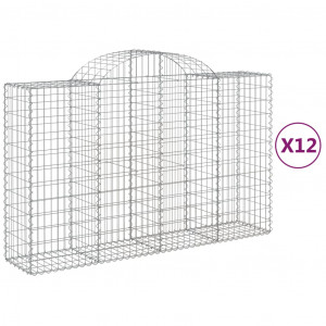 Cestos gabião arqueados 12pcs 200x50x120/140 ferro galvanizado H