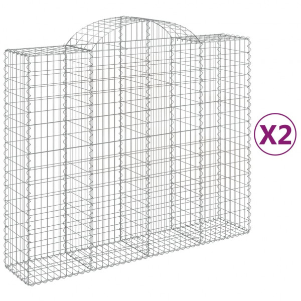 Cestos gabião arqueados 2pcs 200x50x160/180cm ferro galvanizado M 2