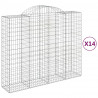 Cestos gabião arqueados 14 pcs 200x50x160/180 ferro galvanizado 2