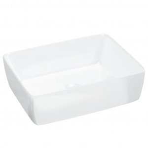 Lavabo rectangular de cerámica blanco 48x37x13 cm H