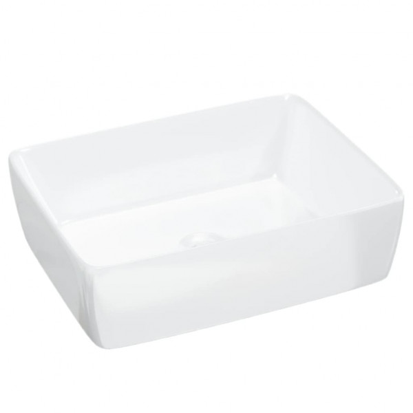 Lavabo rectangular de cerámica blanco 48x37x13 cm M 2