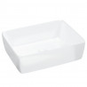 Lavabo rectangular de cerámica blanco 48x37x13 cm 2