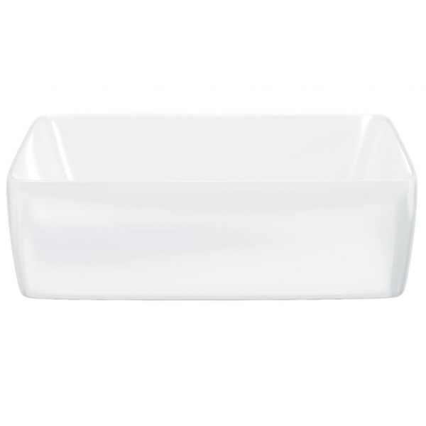 Lavabo rectangular de cerámica blanco 48x37x13 cm M 4