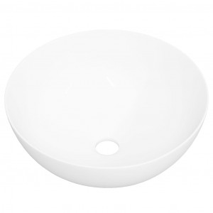 Lavatório redondo 36x15 cm cerâmica branco H