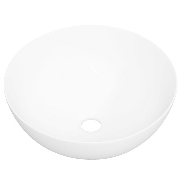 Lavabo redondo de cerámica blanco 36x15 cm M 2