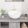 Lavabo redondo de cerámica blanco 36x15 cm 3