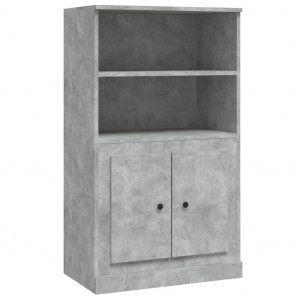 Aparador de madera contrachapada gris hormigón 60x35.5x103.5 cm H