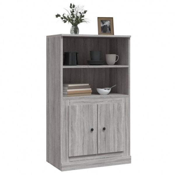 Aparador de madera contrachapada gris Sonoma 60x35.5x103.5 cm M 4