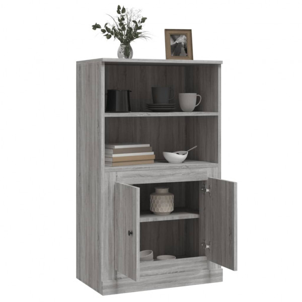 Aparador de madera contrachapada gris Sonoma 60x35.5x103.5 cm M 5