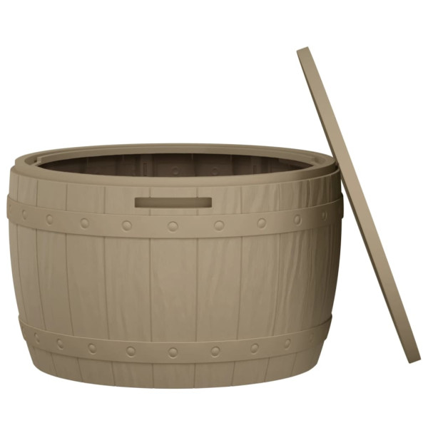 Caja de almacenaje de jardín 3 en 1 polipropileno marrón claro M 4
