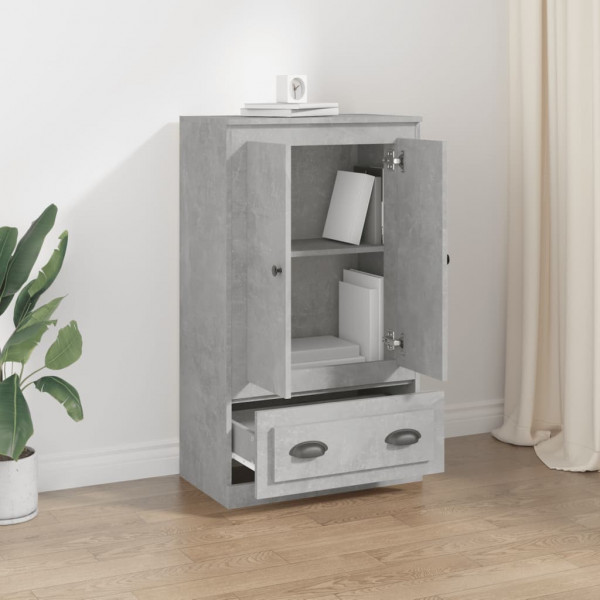 Aparador de madera contrachapada gris hormigón 60x35.5x103.5 cm M 3
