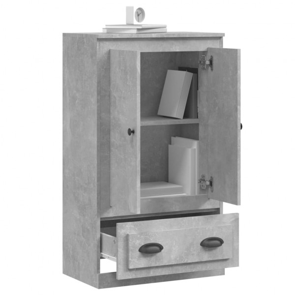 Aparador de madera contrachapada gris hormigón 60x35.5x103.5 cm M 5