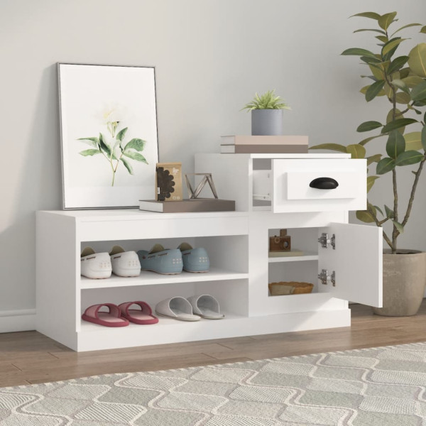 Mueble zapatero madera contrachapada blanco 100x42x60 cm M 3