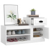 Mueble zapatero madera contrachapada blanco 100x42x60 cm 5