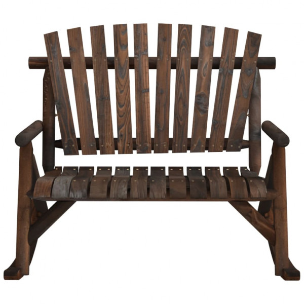 Banco mecedora de jardín de 2 plazas madera abeto 123x96x102 cm M 3