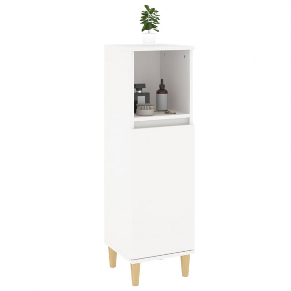Armario de baño madera contrachapada blanco 30x30x100 cm M 5