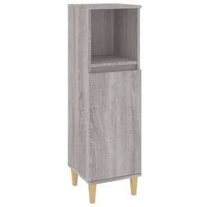 Armario de baño madera contrachapada gris Sonoma 30x30x100 cm H