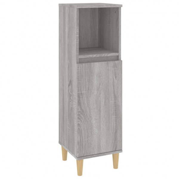 Armario de baño madera contrachapada gris Sonoma 30x30x100 cm M 2