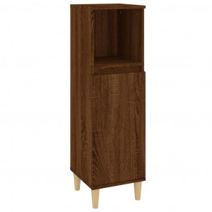 Armario de baño madera contrachapada marrón roble 30x30x100 cm H