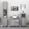 Armario de baño madera contrachapada gris Sonoma 30x30x100 cm 1