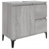 Armario de baño madera contrachapada gris Sonoma 65x33x60 cm 2