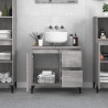 Armario de baño madera contrachapada gris Sonoma 65x33x60 cm 3